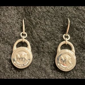 Michael Kors Lock Dangle Earrings-Sterling Silver